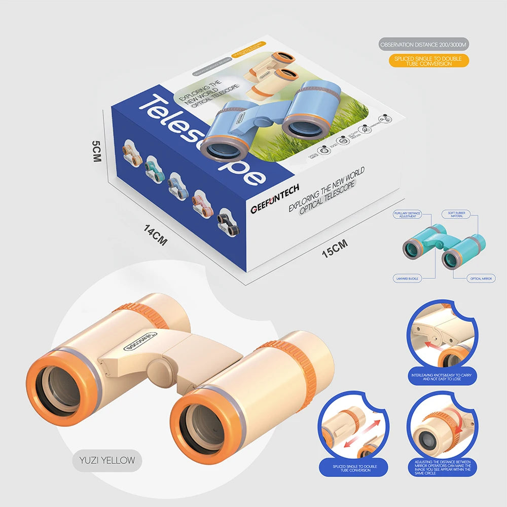 Hd Binoculars Detachable Spliced Mono-Binoculars Convert 10x Focus Children's Outdoor Exploration Science Education Physics Toys