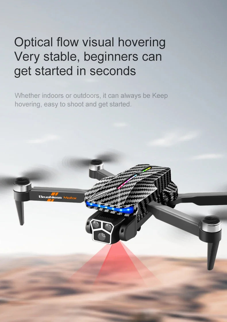 D9 DRONE 8K Professional 4K Three Cameras Brushless No GPS Obstacle Avoidance Optical Flow Position RC Quadcopter Gifts Toys