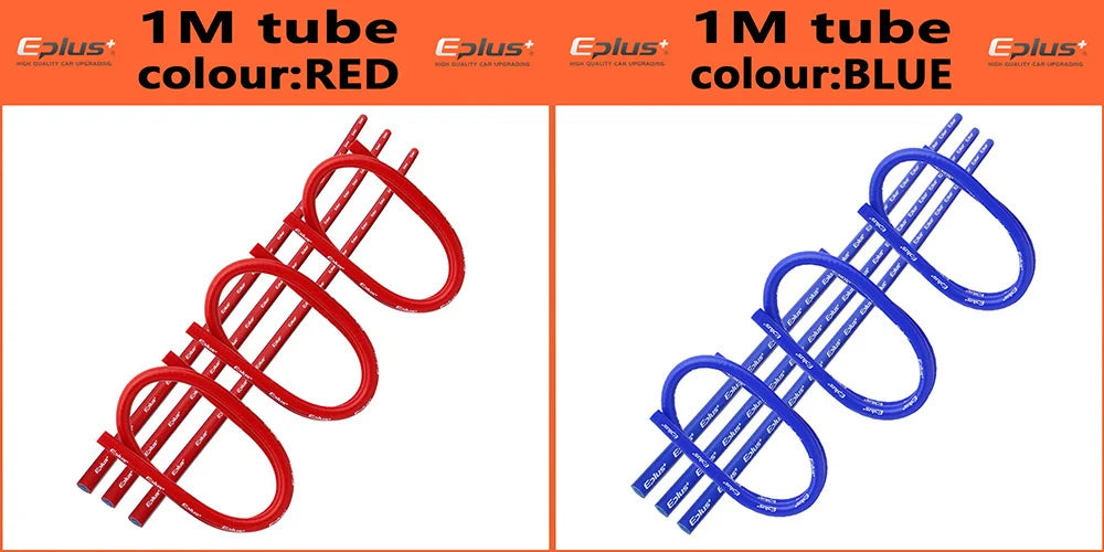 EPLUS 3 Layers Polyester Silicone Hoses Straight 1 Meter Car Engine Universal High Temperature Silica Gel Tube Black Multi Size
