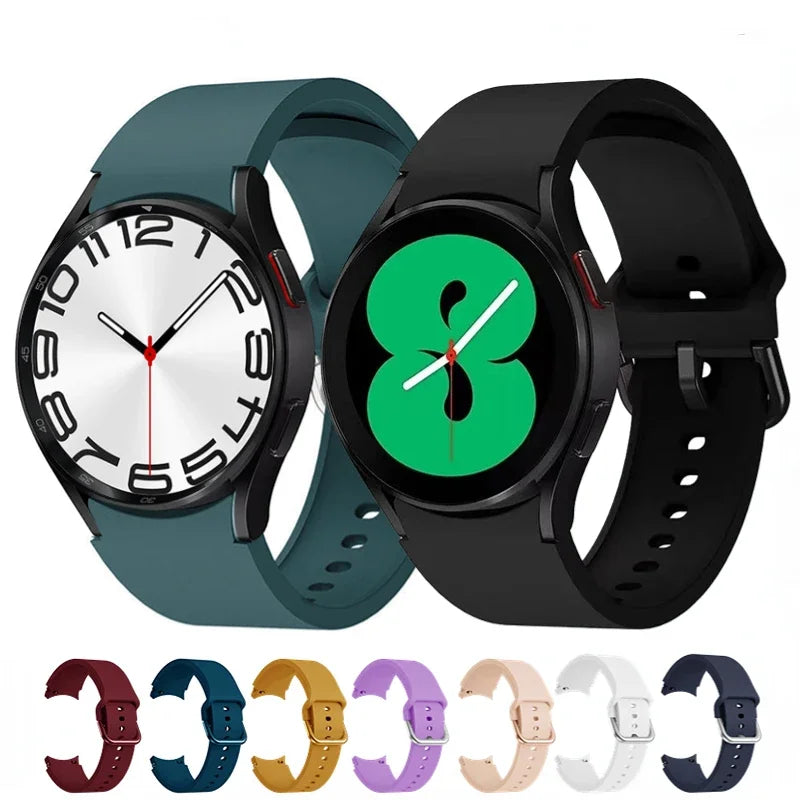 Original Silicone Band for Samsung Galaxy Watch 7 6 5 4 40mm/44mm 5Pro No Gap Bracelet Galaxy Watch 6/4 Classic 46mm 47mm Strap