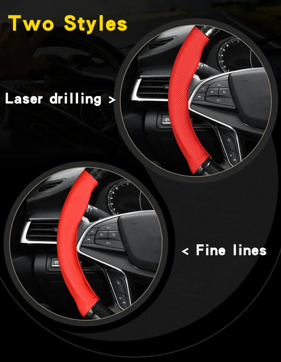 Universal Car Steering Wheel Cover Carbon Fiber Leather Three-dimensional Anti Slip, Timple And Fashionable Car Accessories
