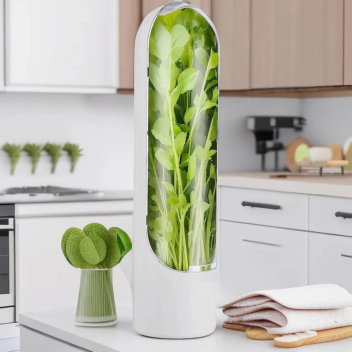 1/2/3PCS Herb Saver Storage Container Fresh Herb Keeper Vanilla Vegetables Fresh Preservation Bottle For Refrigerator Kitchen