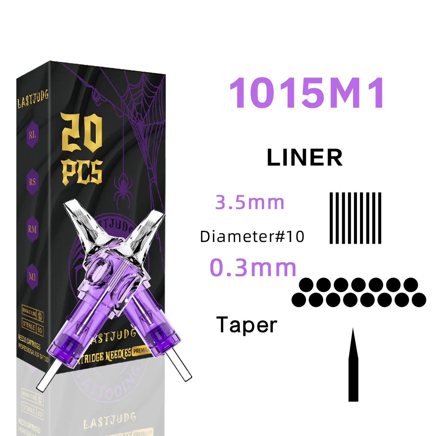LASTJUDG Tattoo Needles 20PCS Disposable Tattoo Needles RL RS M1 RM Permanent Makeup Tattoo Cartridge Needle For Tattoo Pen