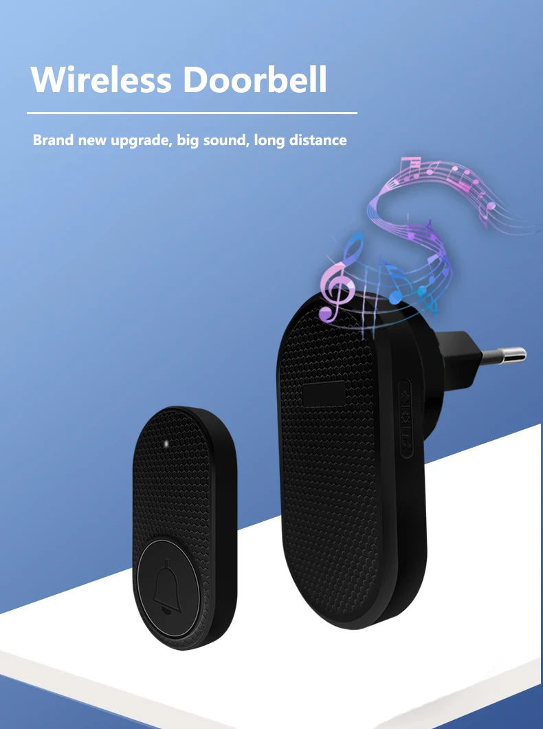 Wireless Doorbell Home Welcome Smart Door bell Sets Home Outdoor Kinetic Ring Chime Doorbell 32 Songs Melodies Sound