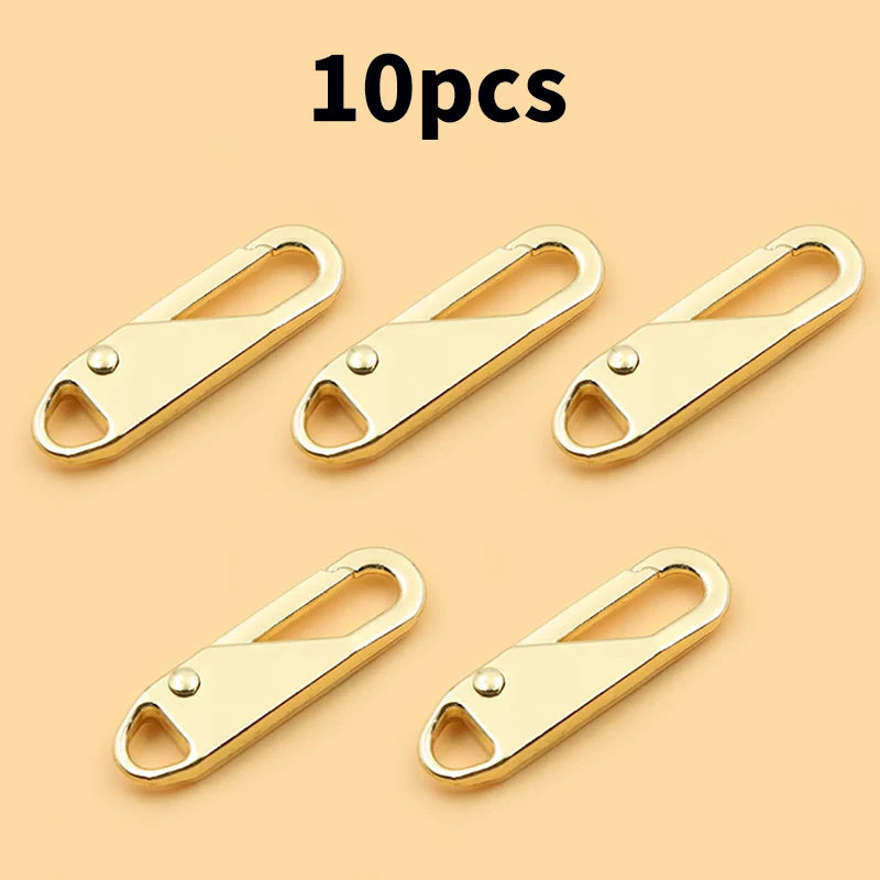 5/10 Pieces Zipper Pull Replacement Zipper Repair Kit Zipper Slider Pull Tab Universal Zipper Fixer Metal Zipper Head
