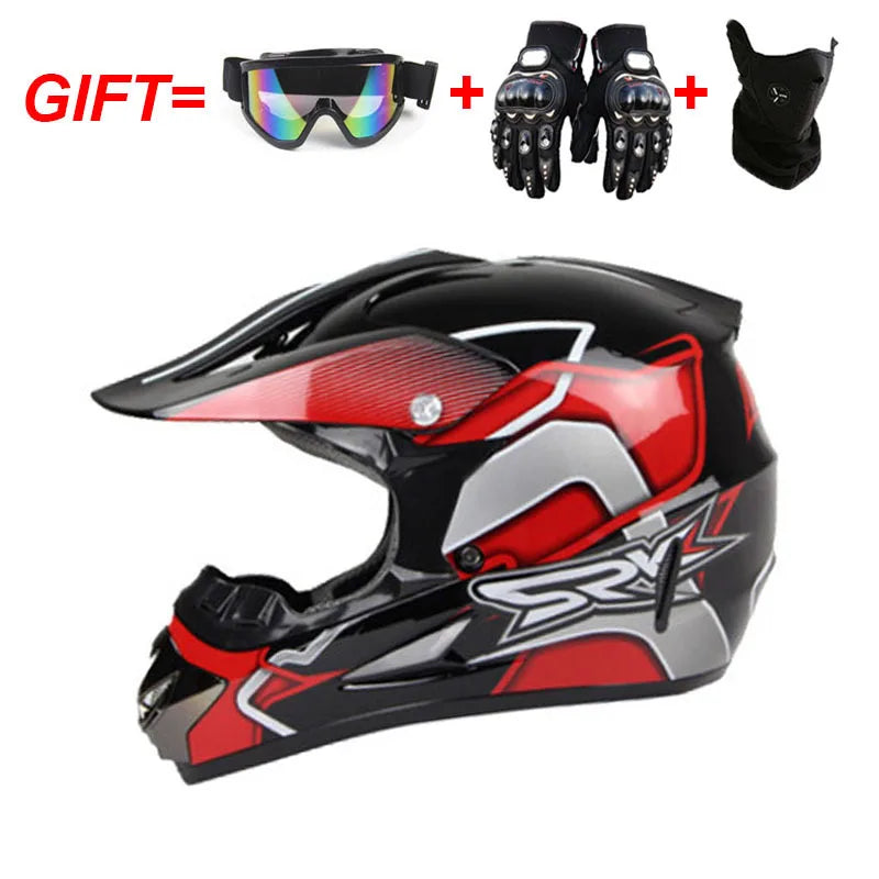 Adult Motocross Dirt Bike Helmet Dirtbike ATV Helmet Unisex Adult Men Women Adjustable Off-Road Motorcycle Helmet
