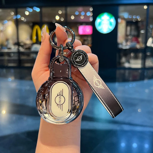 Leather TPU Car Key Case Cover For BMW Mini Cooper TPU Car Key Cover Countryman F54 Clubman F55 Hardtop F56 F57 F60 Car Key Case