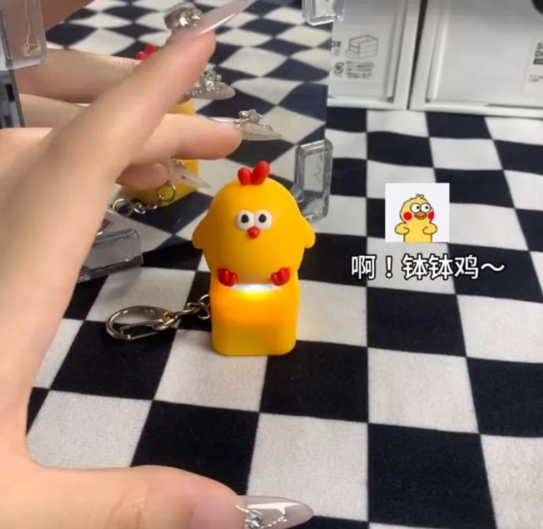 10PCS Tik Explosive Potty Chicken Dun Dun Chicken Buttons Voice Quirky Vocalization Cute Keychain Pendant Stress Relieving Toys