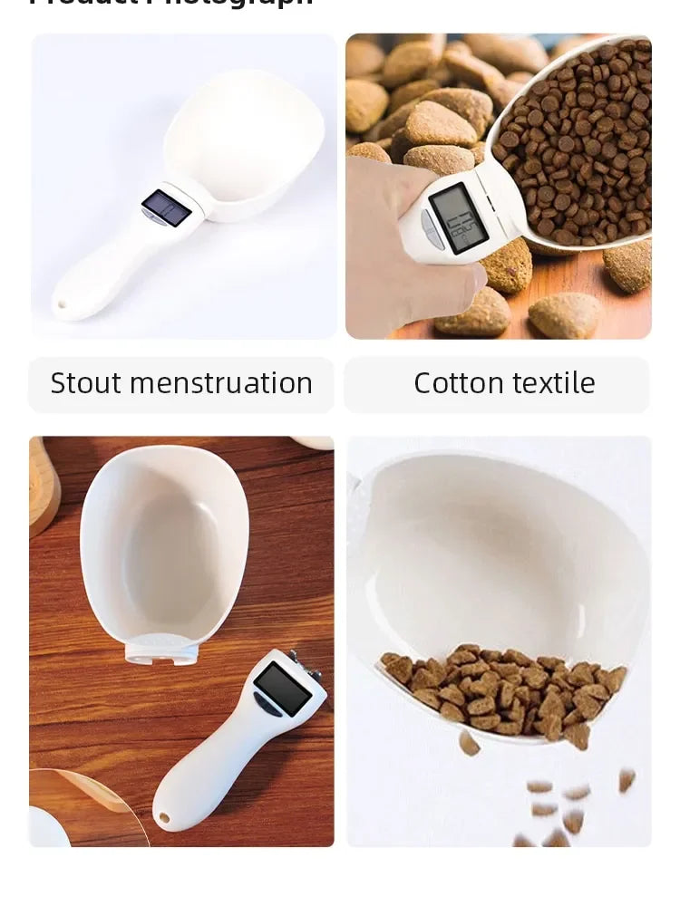 Pet Food Scale LCD Electronic Precision Weighing Tool Dog Cat Feeding Food Measuring Spoon Digital Display Kitchen Scale