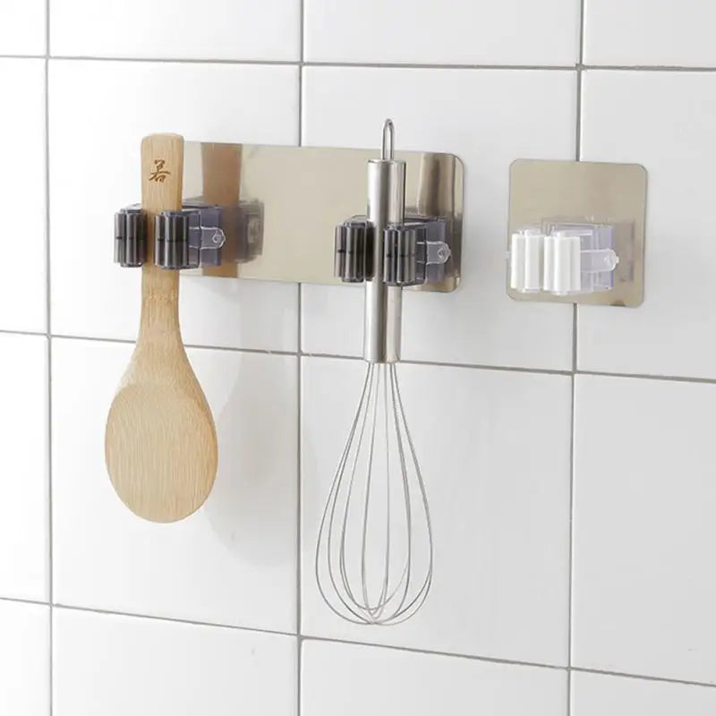 1~10PCS Kitchen Multi-Purpose Hooks Wall Mounted Mop Organizer Holder Rack Self Adhesive Broom Hanger Waterproof Bathroom Strong