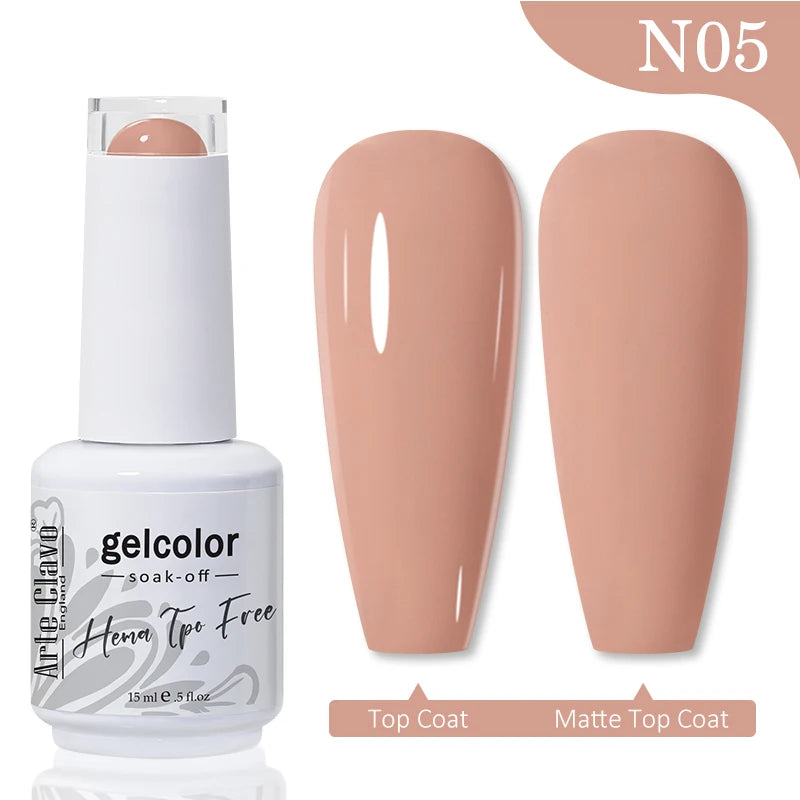 Arte Clavo HEMA TPO FREE Gel Nail Polish Jelly 15ml LED Nail Gel Hybrid Varnish Matt Top Base Coat Nail Art Gellak Primer