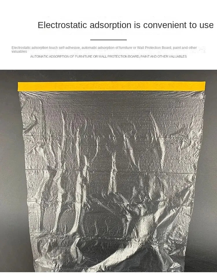 0.35m * 20m Transparent Plastic Shielding Film Waterproof Dust Cover Living Room Kitchen Furniture Decoration Vacant Protective