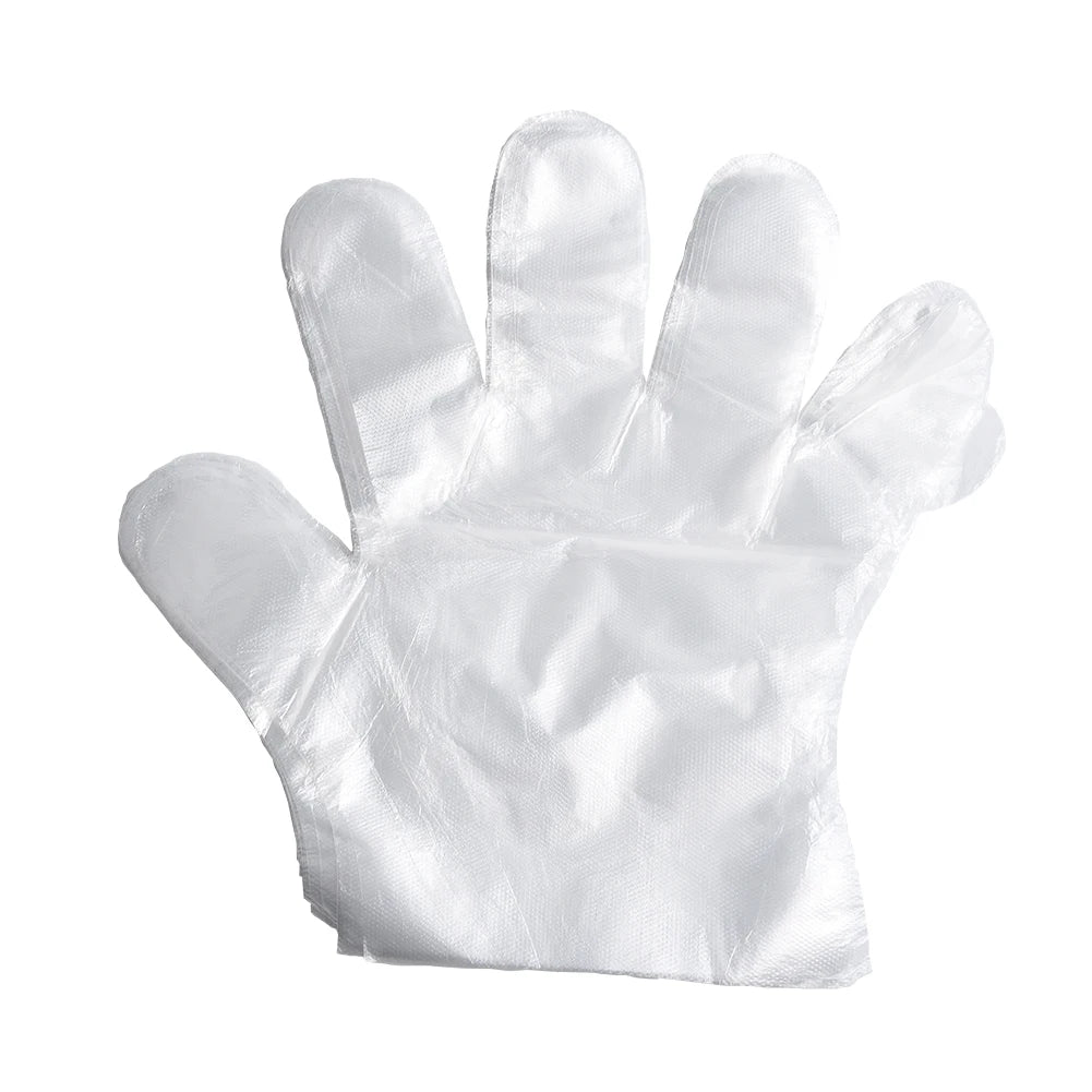 100PCS Disposable Gloves Transparent Waterproof Clean Hygienic Plastic Gloves Food Thickening Film Disposable Kitchenware