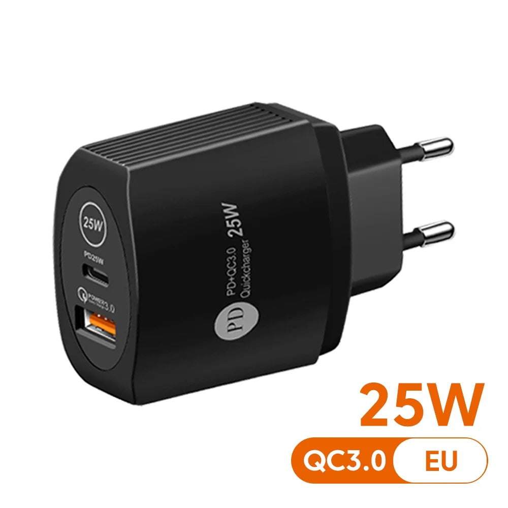 Olaf USB C Charger Fast Charging PD 25W Type C Charger Phone Charger Quick Charge 3.0 Adapter Compatible With IPhone Xiaomi Huaw