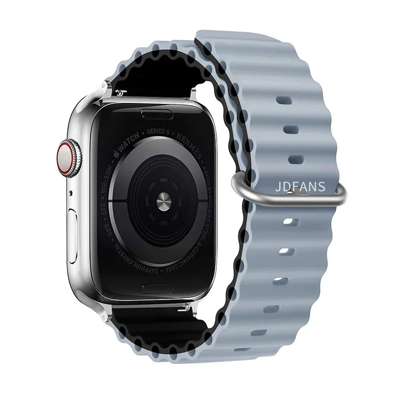 Ocean Band for Apple watch Ultra Series 10 9 7 8 5 6 SE 49mm 45mm 46mm 42mm 44mm 40mm 41mm Silicone bracelet correa iWatch Strap