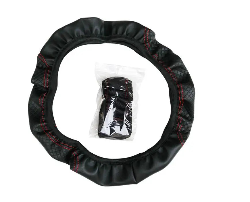 leather Steering Wheel Cover Car-styling for Ford Focus MK2 MK3 MK4 kuga Escape Fiesta Ecosport Mondeo Fusion