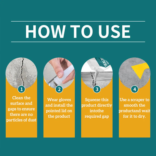 Concrete Crack Sealant 500ml Concrete Repair Patch Quick-Drying Strong Adhesive Leak Preventer for Kitchen Bathroom Garage