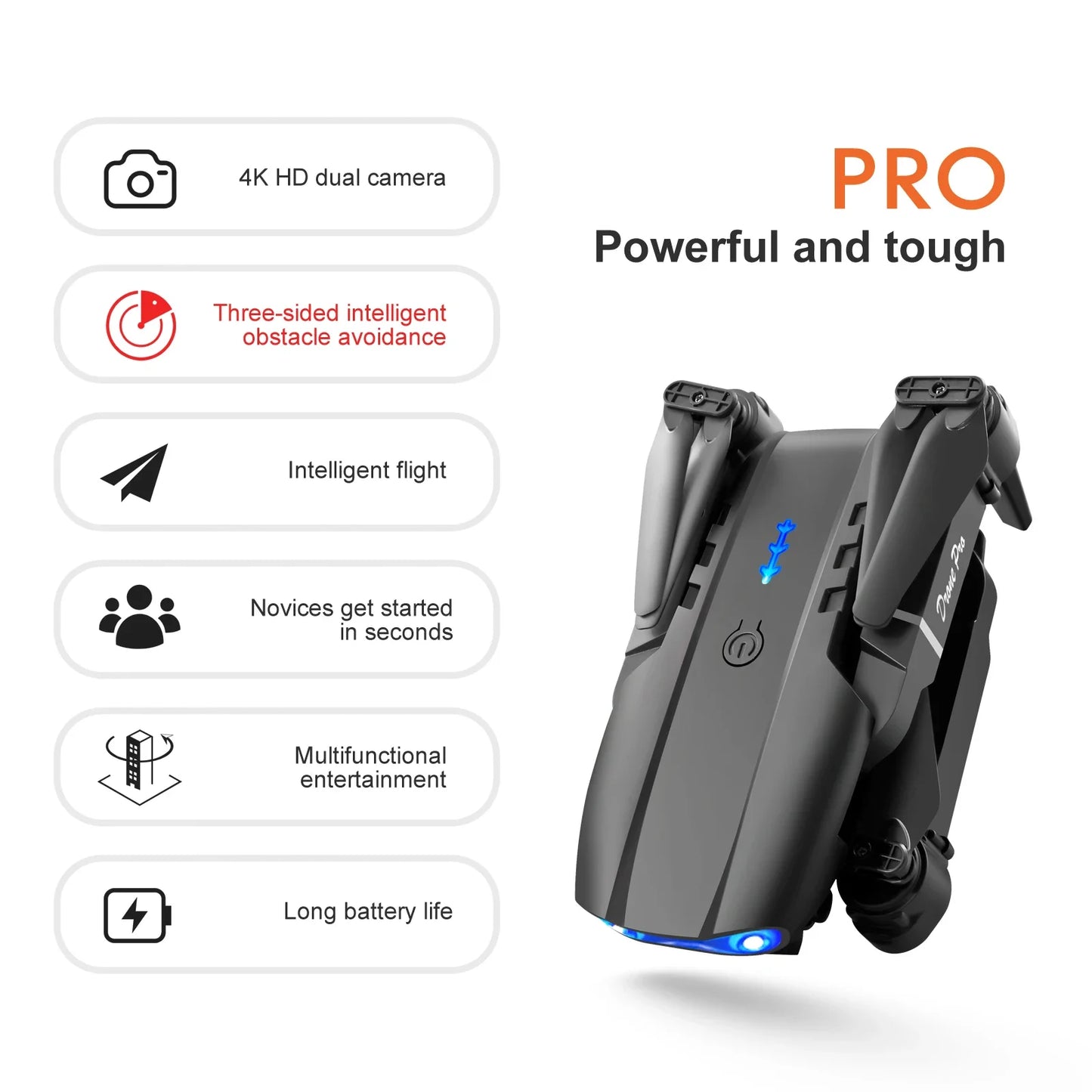 New E99Pro RC Drone 4K Professinal With Wide Angle Dual HD Camera Foldable RC Helicopter 5G WIFI FPV Height Hold Apron Sell