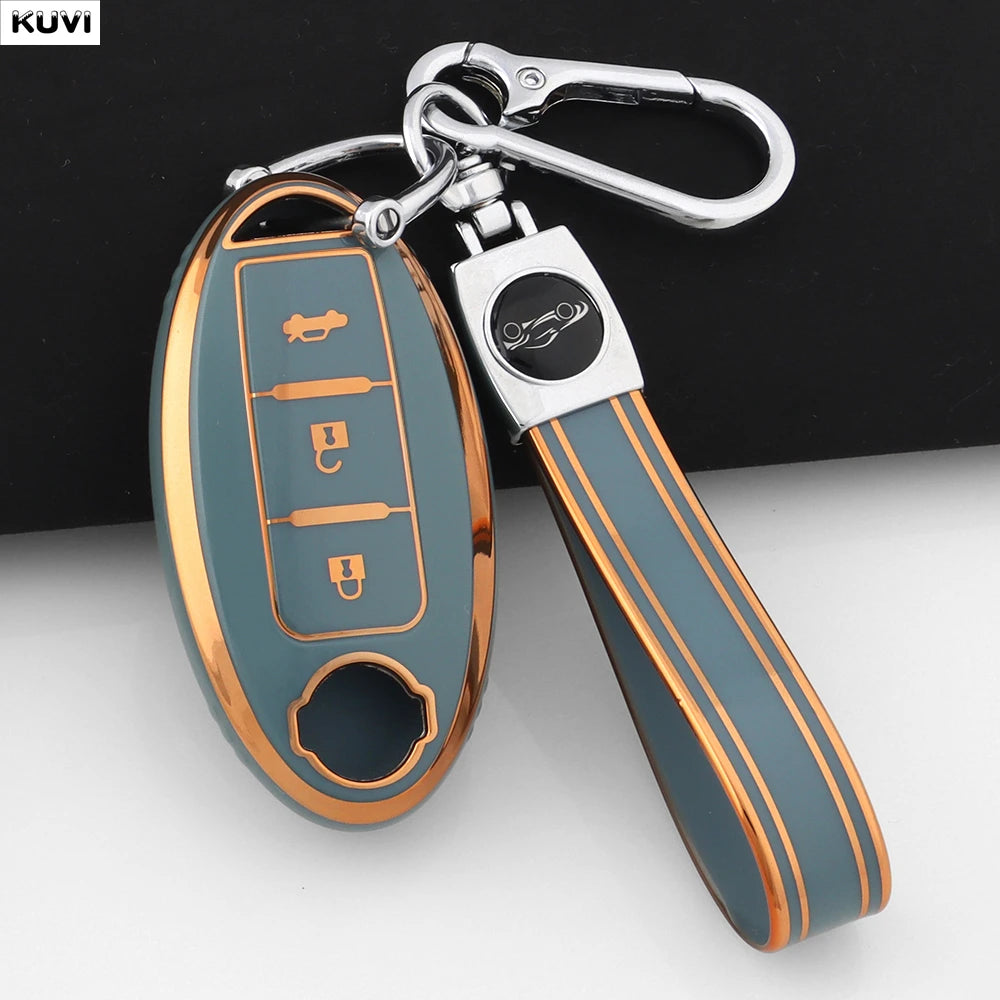 3 Button TPU Car Key Case Cover For Nissan Micra Murano Juke Alissa Pulsar X-trail Note Almera Altima Auto Keychain Protector