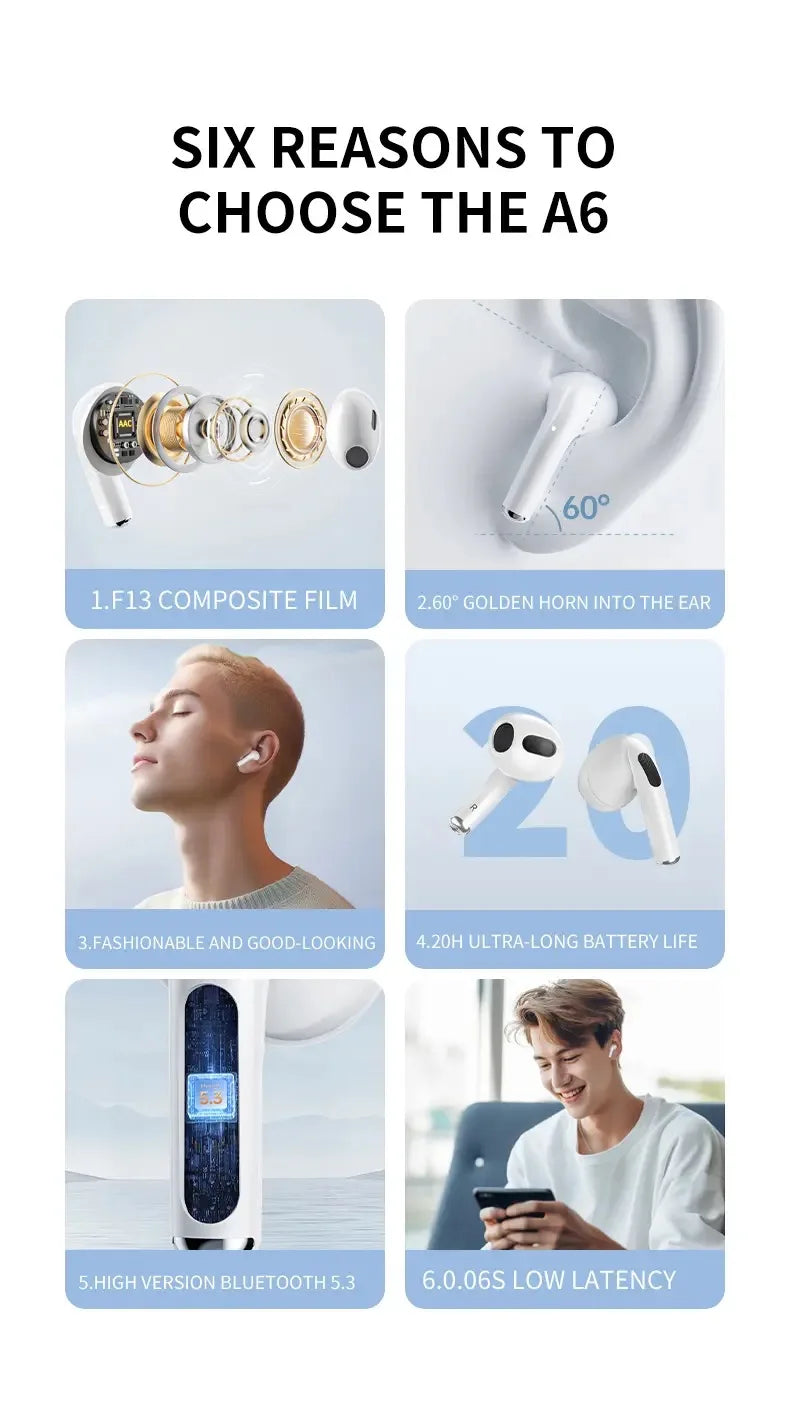 Original AIR ANC Noise Reduction Bluetooth Earphones Microphone wireless earbuds TWS Long battery life Pod Spatial Audio PRO