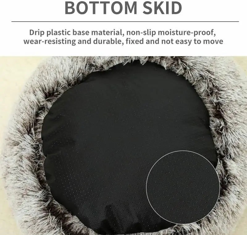 Plush Round Cat Bed Pet Mattress Warm Soft Comfortable Basket Cat Dog 2 in 1 Sleeping Bag Nest for Small Dogs
