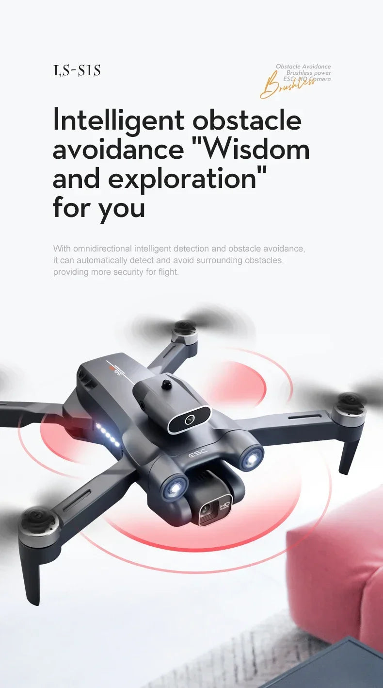 New S1S 5G GPS Drone Camera 8K Professional Brushless Motor Dron Obstacle Avoidance HD Dual Camera Foldable Quadcopter Toys