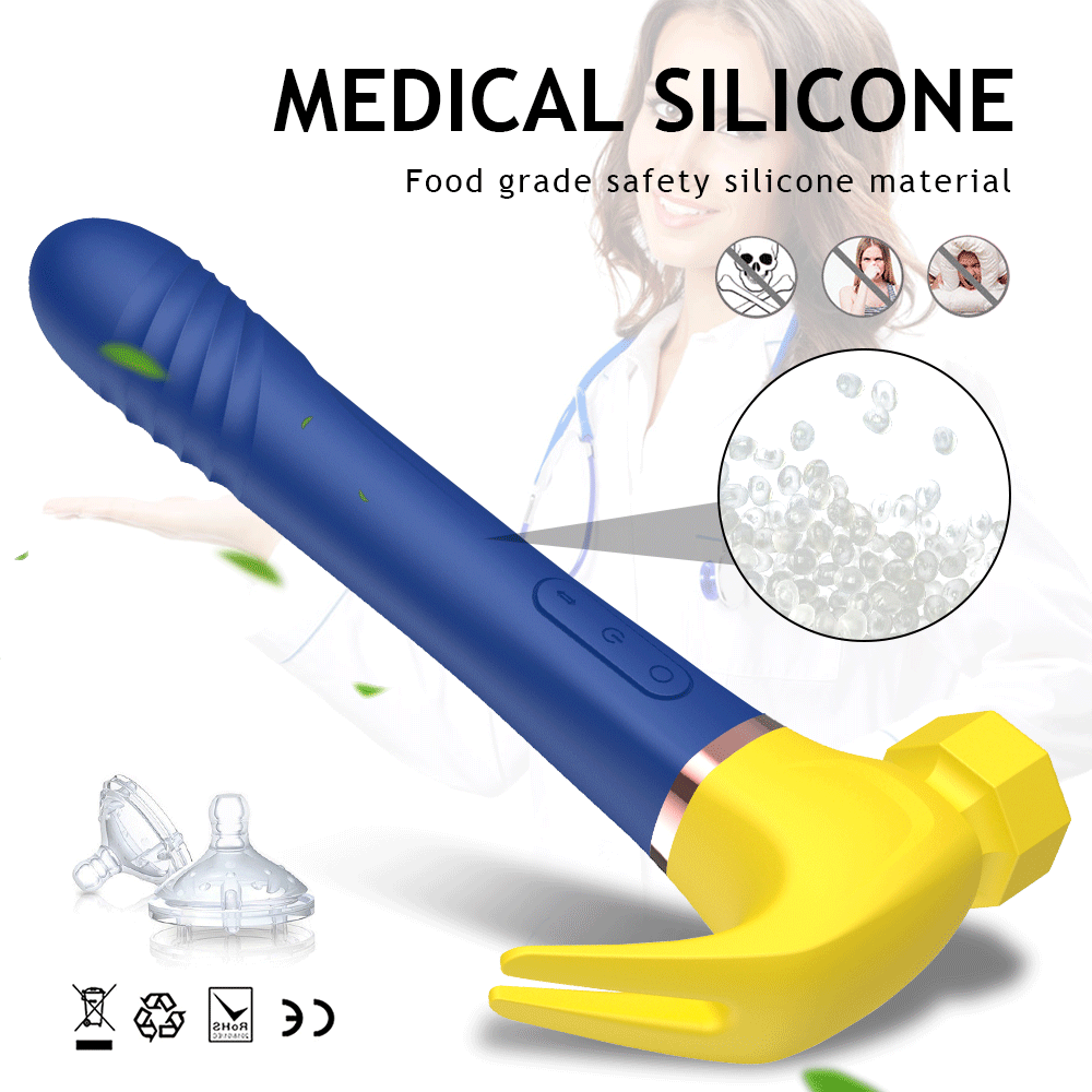Hammer Vibrator Multifunctional Sex Machine G Spot Stimulation Telescopic Dildo Vaginal Massage Clit Sucking Female Masturbator