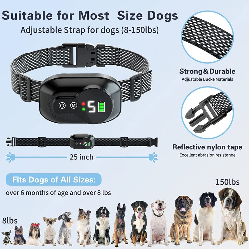 Pet Dog Anti Barking Device USB Small Intelligent Electric Ultrasonic Dog Training Collar Dog Stop Barking Vibration Beep Collar