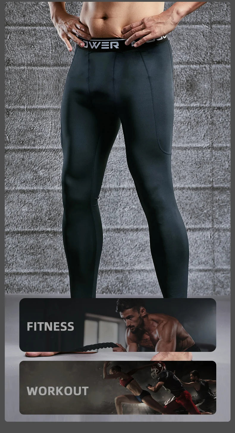 Gym Mens Fitness Running Sport Pants Athletics Tight Leggings Joggings Skinny Yoga Compression Trousers Lycra Sweatpants Dry Fit