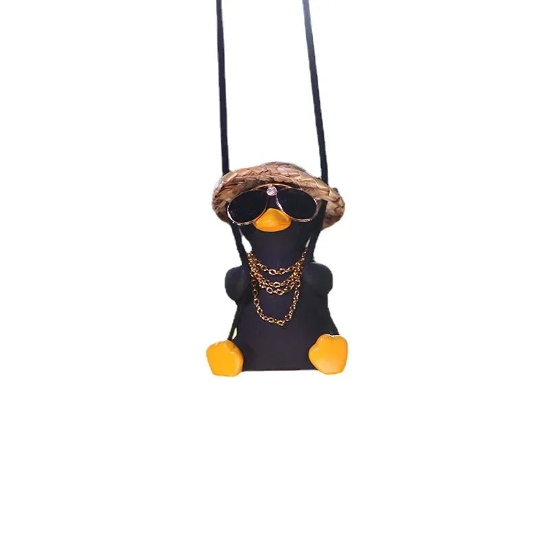 1pc Cute Car Charm Hanging Ornament Cool Swinging Duck Car Accessories for Teens