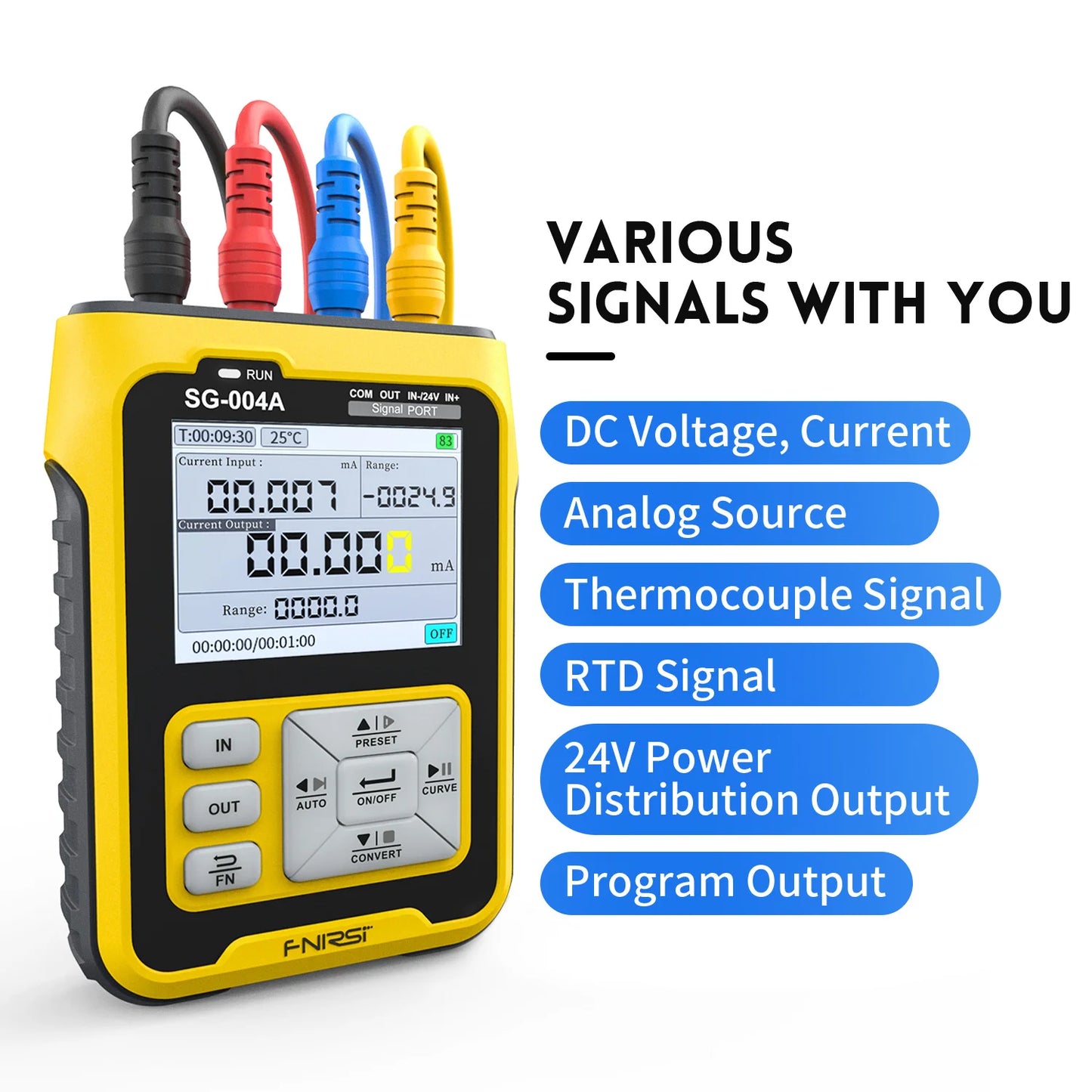 FNIRSI SG-004A 4-20mA Multifunctional Gerador de sinal PT100 Thermocouple Resistance Pressure Transmitter Process Calibrator