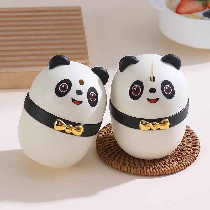 1pc Toothpick Box Household Panda Creative Toothpick Canister Toothpick Jar Toothpick Bucket Floss Box Cotton Swab Storage Box
