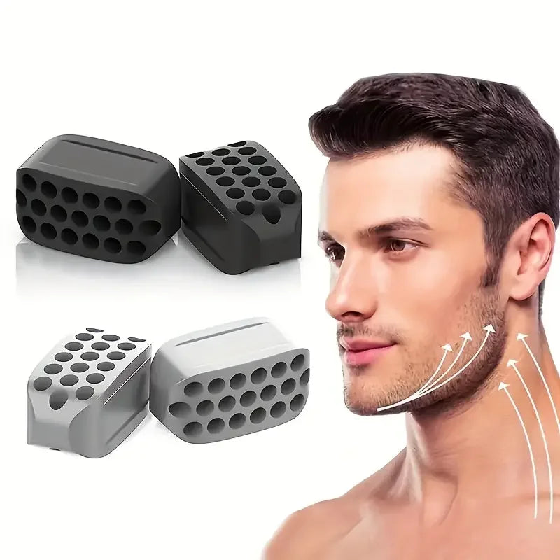 1/2Pcs Large Jaw Exerciser Fitness Jawline Muscle Training Double Chin Reducer Neck Face Slimming Mouth Jawliner Silicone Chew