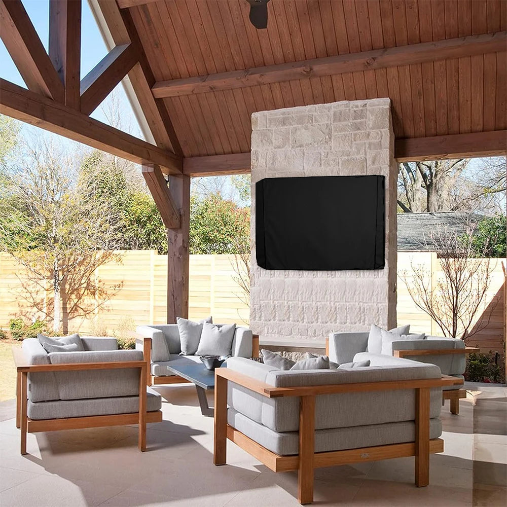 Outdoor TV Screen All-Purpose Dust Cover Black LCD Television Waterproof Resistant Protect Bag 24" 38" 42" 48" 52" 65inch
