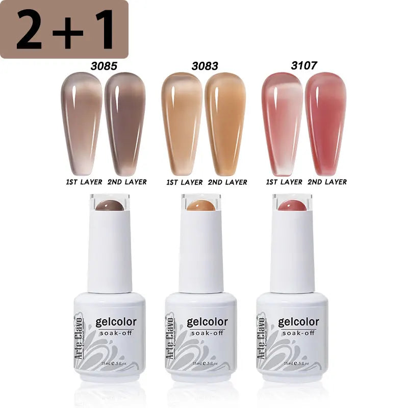3PCS/Set Arte Clavo Gel Nail Polish Kit 15ml Nail Art UV LED Gel Set For Manicure Long Lasting Gel Polish Set Soak off Varnishes