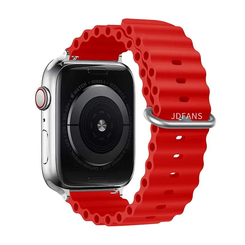 Ocean Band for Apple watch Ultra Series 10 9 7 8 5 6 SE 49mm 45mm 46mm 42mm 44mm 40mm 41mm Silicone bracelet correa iWatch Strap