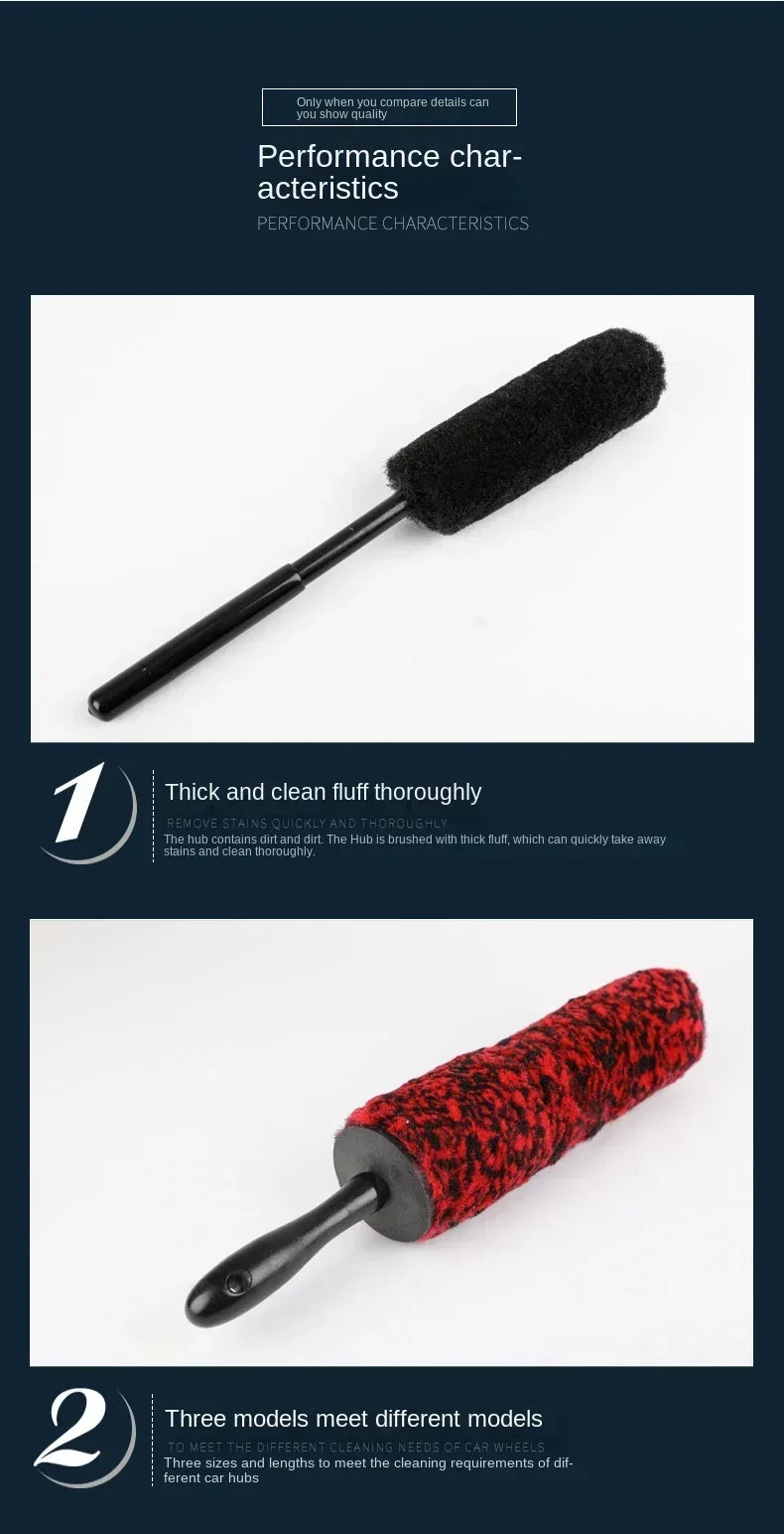 Auto Wheel Detailing Brush Bendable Wheel Woolies for Car Rim Tire Washing Easily Clean Hard-To-Reach Areas Car Cleaning Tools
