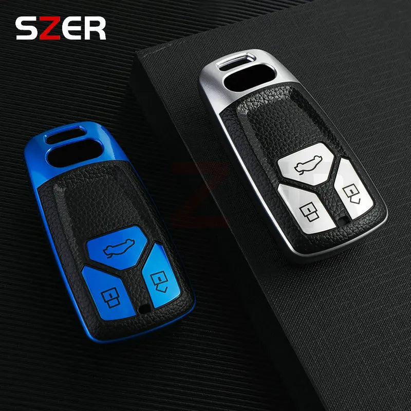 Leather TPU Car Key Case Cover For Audi A4 B9 A5 A6 8S 8W Q5 Q7 4M S4 S5 S7 TT TTS TFSI RS Protector Shell Fob Accessories