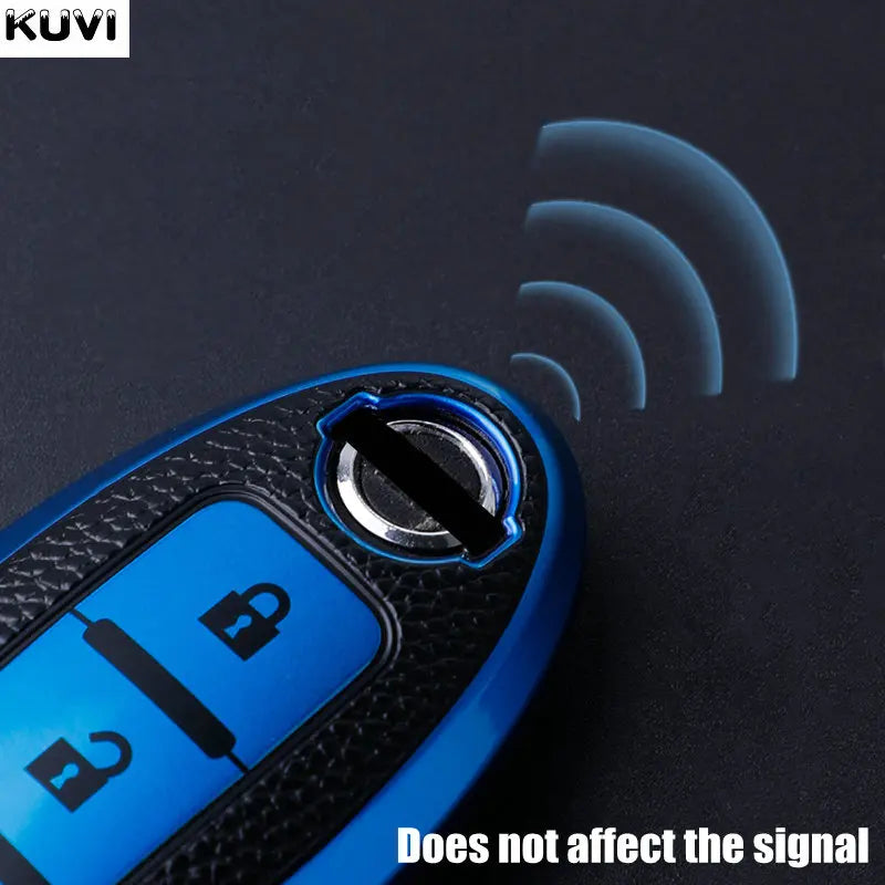 Leather TPU Car Key Case Cover for Nissan Leaf Micra Qashqai J11 J10 X Trail T32 Versa Note Patrol Key Fob Cover Accessories