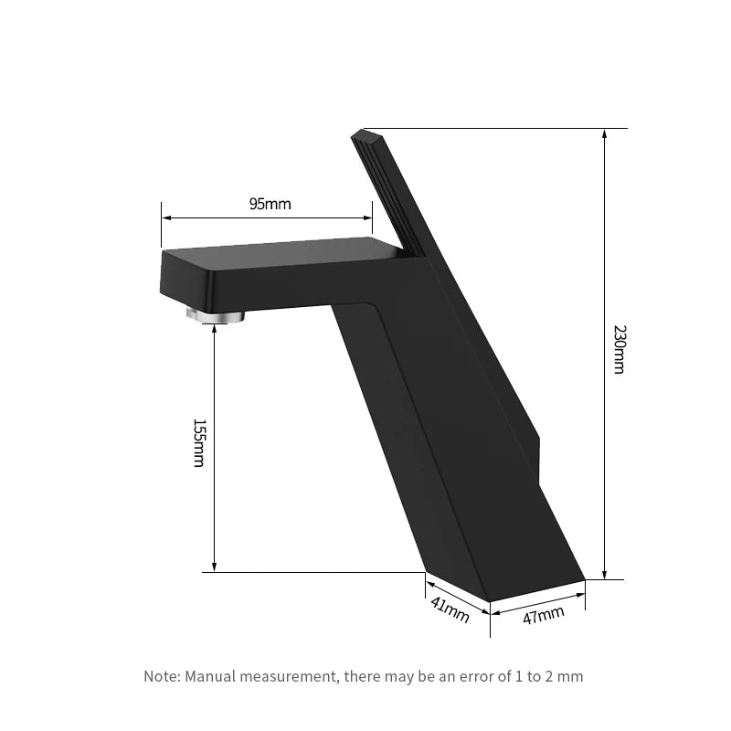 Becola Basin Faucet Black/Chrome Face Single Handle Deck Mounted Sink Taps Cold and Hot Mixer for Bathroom Crane Faucets