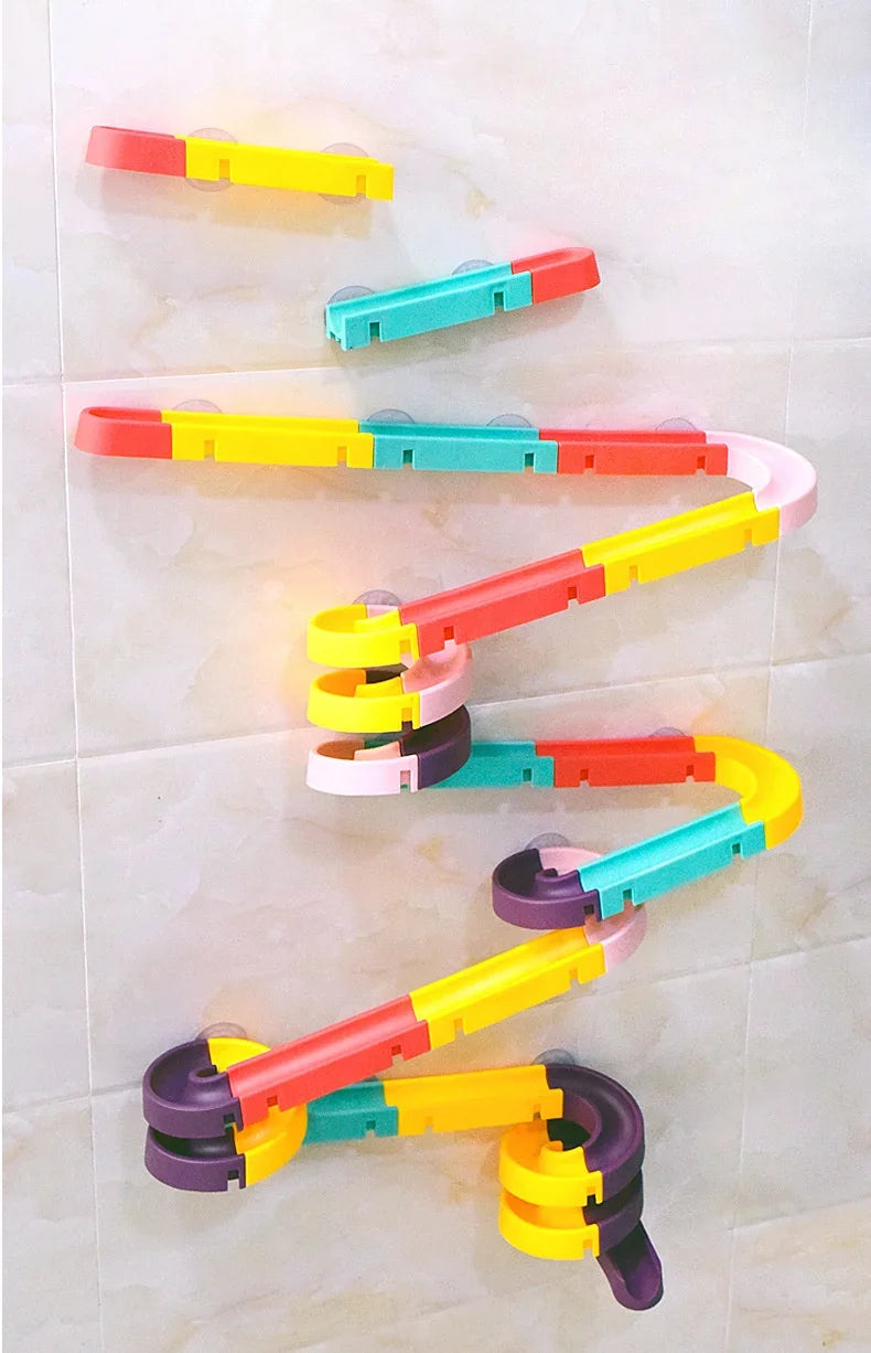 12/16/24pcs Bathroom Track Toys/Building Block Assembly Toys/Shower Carousel Toys/Water Play Toys Halloween Christmas Gift