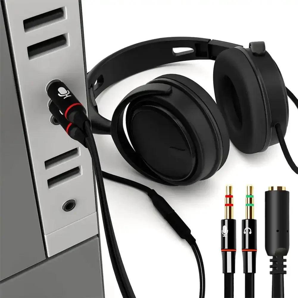 Headphone Microphone Audio Converter Splitter For Computer 3.5mm Female To 2 Dual 3.5mm Male Headphone Mic Audio Y Splitter