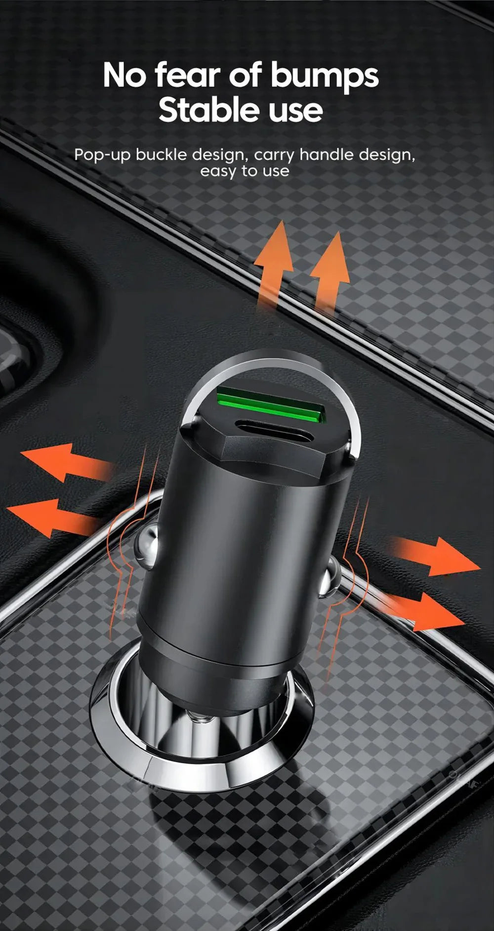 Mini PD QC Pull Ring Fast Charging Car Charger USB C Car Phone Charger Adapter For iPhone 13 12 Xiaomi Samsung Huawei