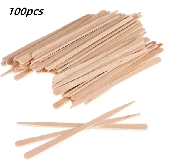 100Pcs Personal Hygiene Kits Beauty Kits Wood Tongue Depressor Wax Disposable Spatula Body Hair Removal