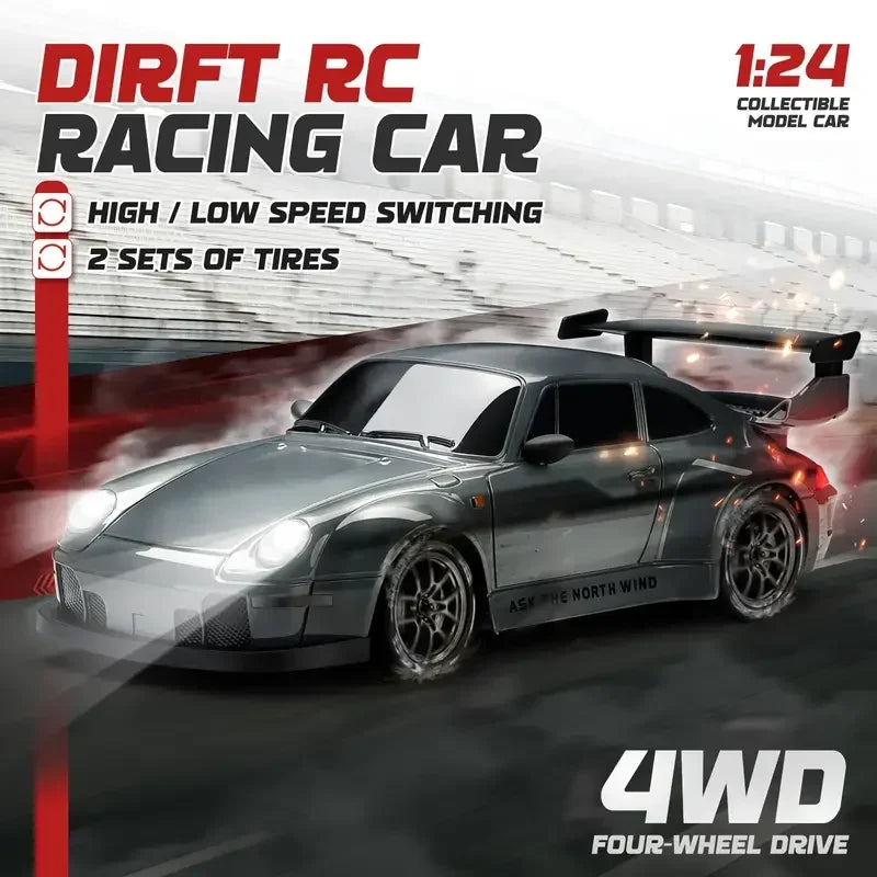 New 4WD Remote Control Drift Car Full Size 1:24 Mini Remote Control Racing Car Model 2.4G Radio High Speed RC Car Boy Toy Gift