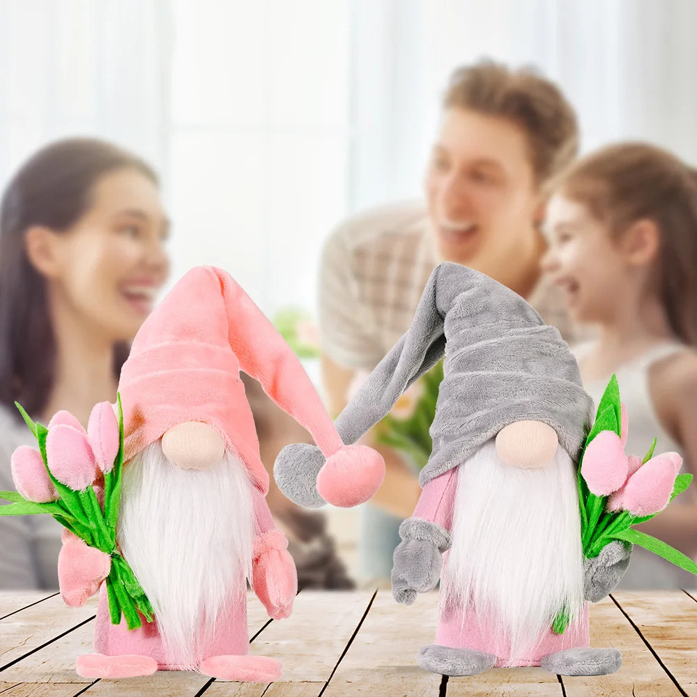 Tulip Rudolph Gnome Mother's Day Valentine's Day Doll Mother Birthday Gift Home Window Decoration Ornament