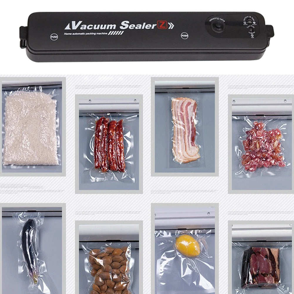 220V/110V Vacuum Sealer Packaging Machine with Free 10pcs Vacuum Bags Household Black Food Vacuum Sealer
