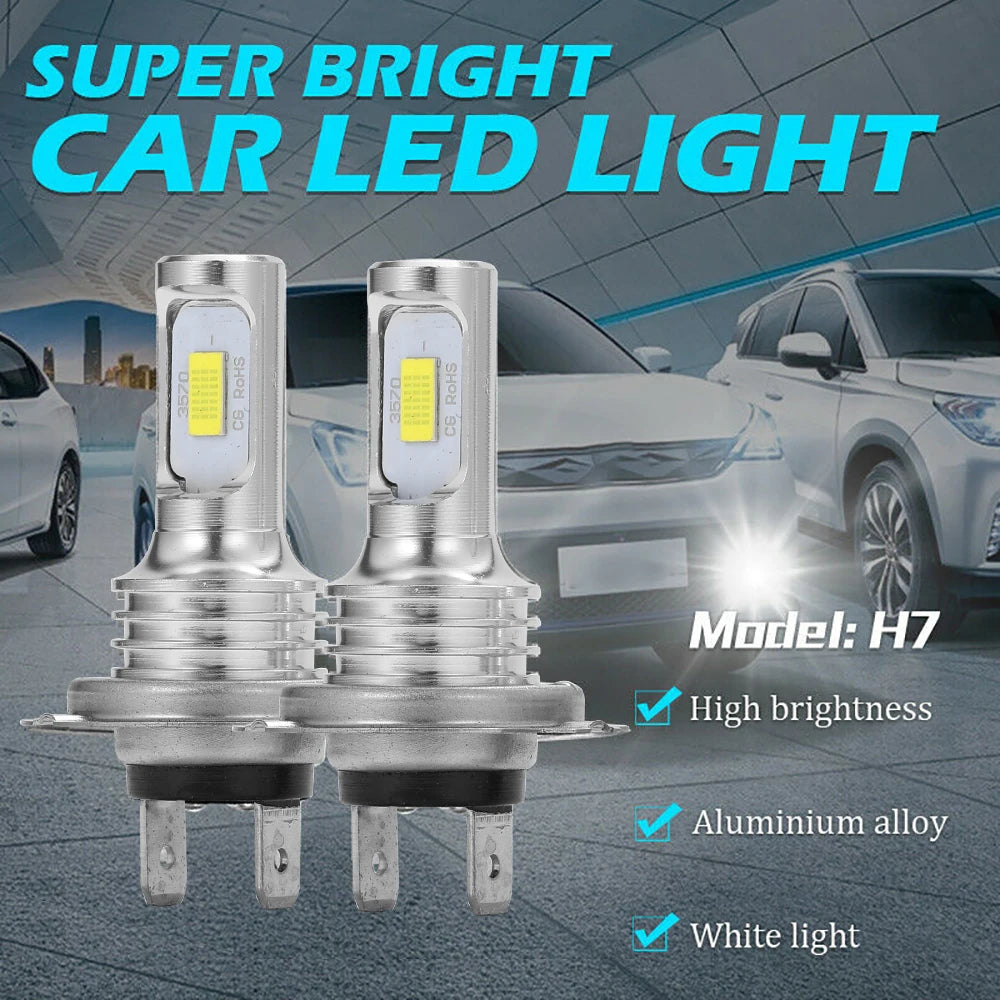 2Pcs H7 LED Headlight Bulb Mini H4 H1 H3 Wireless 80W 20000LM 6500K 4300K CSP Car Headlamp Auto Diode Lamp 12V 24V Automobile