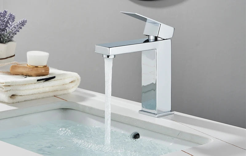 Shinesia Bathroom Faucets Stainless Steel Basin Faucet Tall And Short Deck Mounted Bathroom Sink Mixer Tap Hot And Cold Water