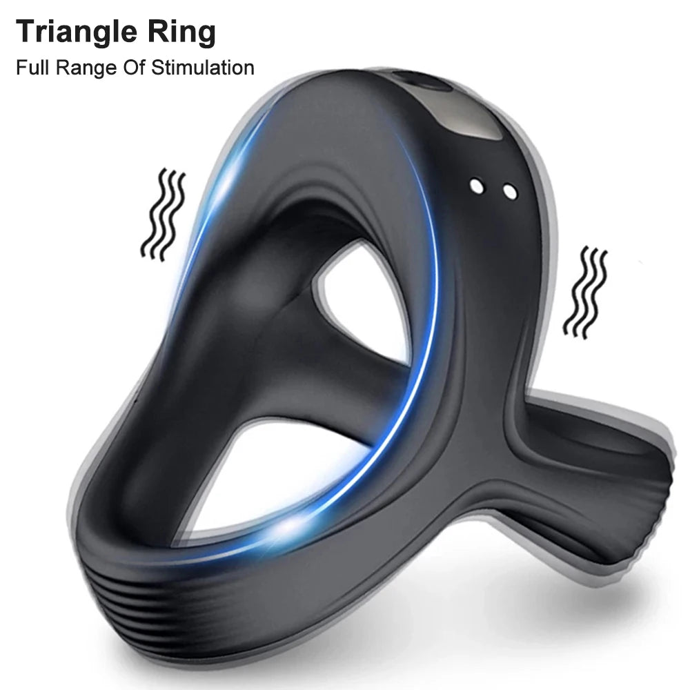 Strong Vibrator Cockring Penis Cock Ring on for Man Delay Ejaculation Sex Toys for Men Couple Rings Penisring Toys for Adults 18